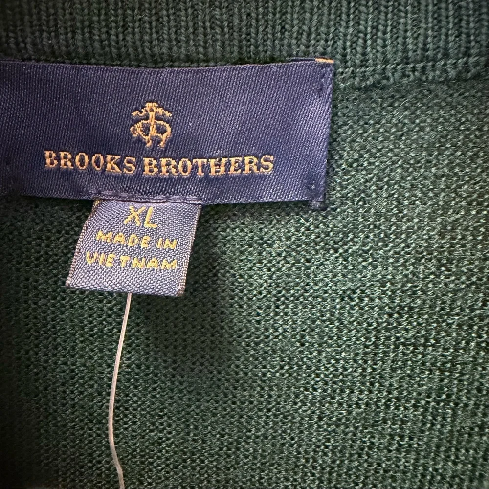 Brooks Brothers Forest Green Zip-Up Sweater - Picture 3 of 6